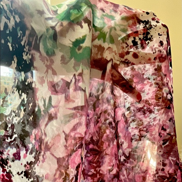 Floral printed georgette silk blend fabric total of 1 Yd 32” Width 60” - Picture 5 of 7